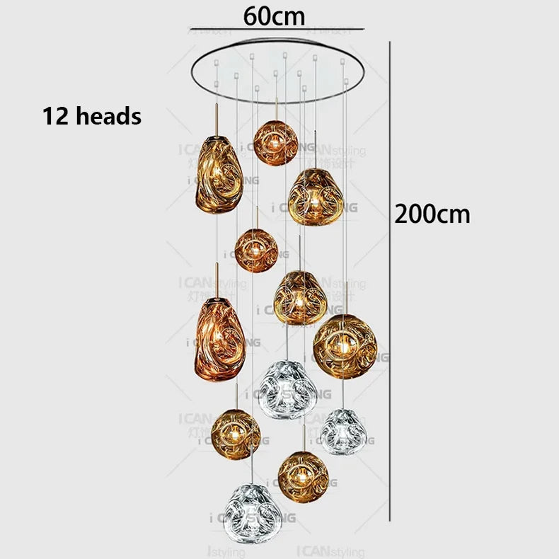Modern home decor led lights pendant light lamps forstaircase Chandeliers for living room hanging light indoor lighting