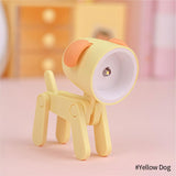 Mini LED Night Light Folding Desk Lamp Cute Pet Lights Dog Deer Dinosaur Flower Portable Night Light Student Living Room Decor