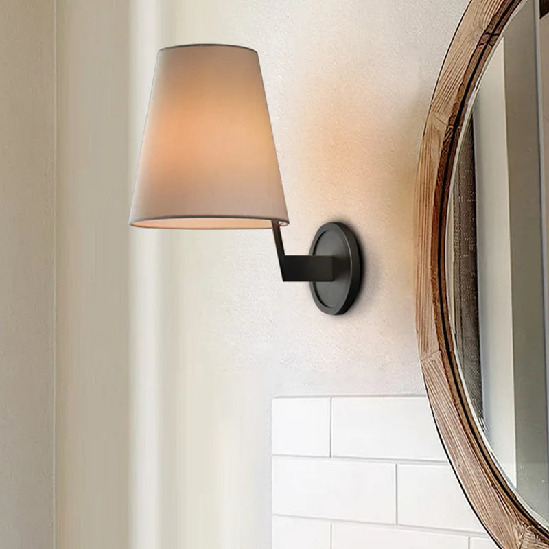 All Copper Wall Lamp LED Light Luxury Living Room Study Aisle Entrance Bedroom Mirror Fabric Wall Lamp Wall Decor