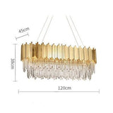 LED Gold Chrome 2 Layer Crystal Ceiling Chandeliers 2023 New Trend Lighting Lustre Suspension Luminaire Lamp For Living Room