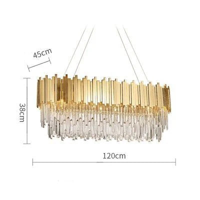 LED Gold Chrome 2 Layer Crystal Ceiling Chandeliers 2023 New Trend Lighting Lustre Suspension Luminaire Lamp For Living Room
