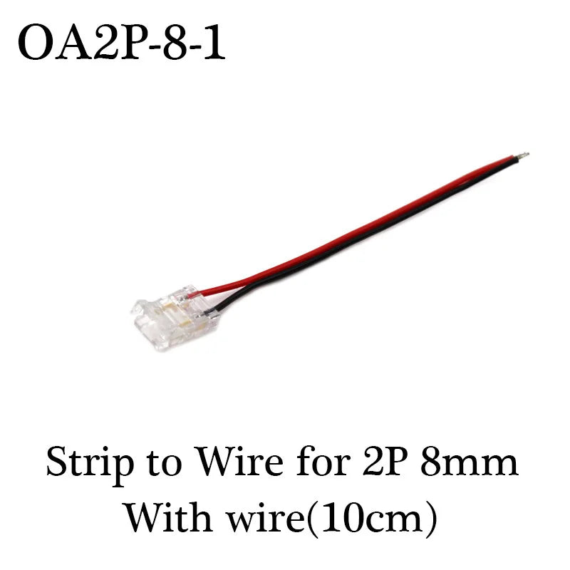 COB LED Wire Connector 5 8 10mm Connection Solderless Mini Buckle FCOB RGB CCT LED Strip Lights 2 3 4 Pin Connector With Wire