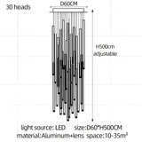 Modern Stair Chandelier Nordic Luxury Minimalist Pendant Light Villa Living Room Lighting LED Showroom Ceiling Lamps Chandelier