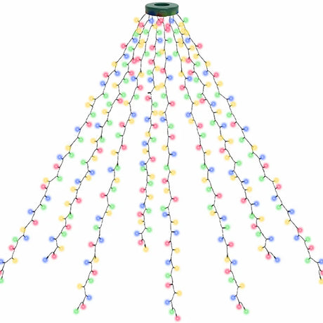 Outdoor Led Christmas Tree Decorations Garland Lights Twinkle String Light 8 Modes Waterproof Christmas Star Topper Fairy Lights