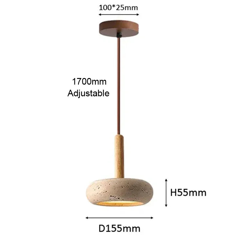 2026 New Hot Selling Pendant Lamps Wabi Sabi Circular Yellow Stone Commercial Home Decoration Restaurant Room LED Droplight