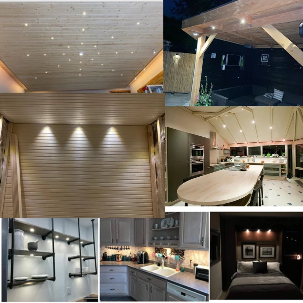 Mini Downlight LED 12V 15mm Recessed Small Spot Light Ceiling Kitchen Stair Outdoor IP65 1W Spotlight with Transformer 110-220V