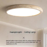 Nordic Yellow Travertine Simple Ceiling Light Retro Cream Style Living Room High-end Feeling LED Modern Bedroom Decorate Texture