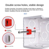 Model 86 General Electric mounting box, switch socket junction box hidden inside mounting box, electrical socket and accessories