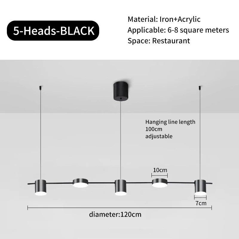 Nordic Modern Creative Chandelier - Adjustable LED Ceiling Light for Dining Room