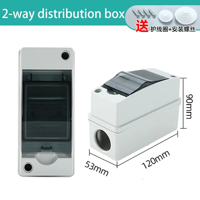 HT Series IP65 Waterproof Electrical Distribution Box (2/3/5/8/12/15/18/24 Way) - PC Plastic Outdoor Junction & Circuit Breaker Switch Box