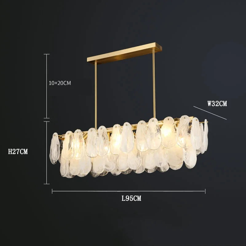 French Retro Light Luxury Chandelier Living Room Bedroom Warm and Romantic Cloud Water Drop Glass Pendant Lights Home Decoration