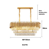 Modern round square layered crystal chandelier black gold luxury Led ceiling lamp living room main lamp villa foyer lighting