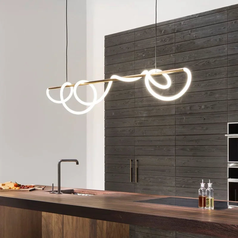 Modern Long Hose Led Art Ceiling Chandelier For Dining Room Kitchen Bar Pendant Lighting Suspension Design Lusters Luminaires