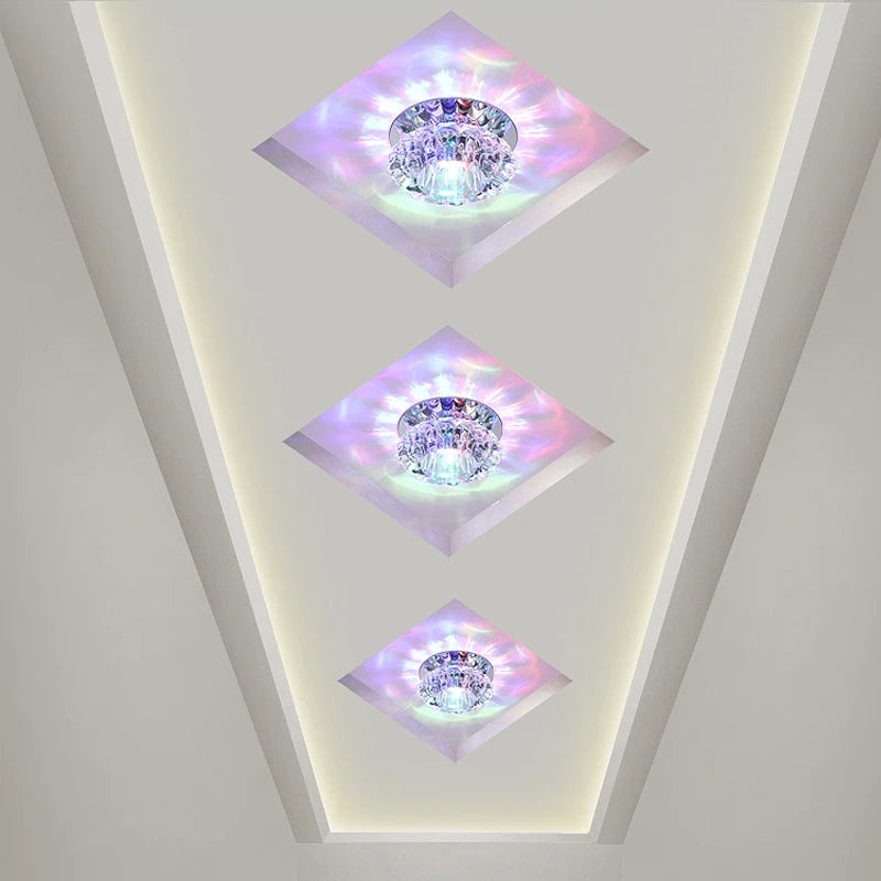 Modern Crystal Led Ceiling Lights For 5w Hallway Corridor Stairway Villa Recessed Downlight Kitchen Coffee Bar Indoor Lights