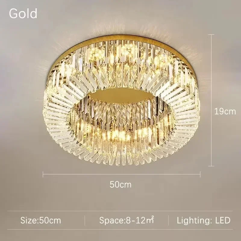 Luxury Crystal Bedroom LED Ceiling Lamp Simple Nordic Restaurant Living Room Kitchen Hotel Chandelier Modern Home Decor Lighting
