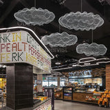 Nordic Art Floating Cloud Chandelier for Hotel Hall Restaurant Office Bar Pendant Lamp Suspended LED Luminaire with Spotlight