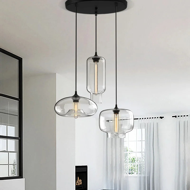 Caren Lighting handmade Glass Modern Nordic hanging loft Glass Pendant Light decor Lights Fixtures led filament dinningroom Lamp