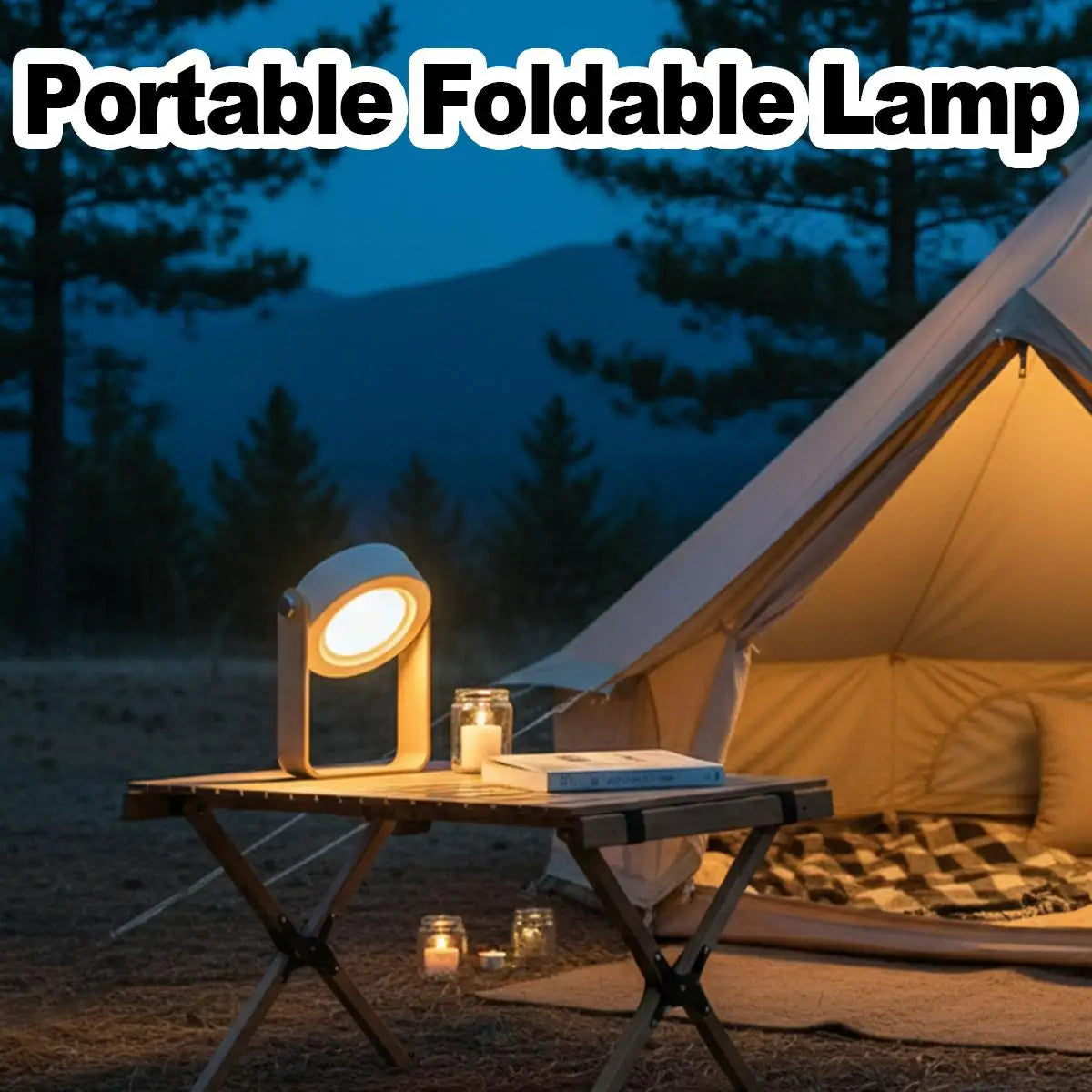 Foldable LED Table Lamp & Dimmable Night Light - Rechargeable Desk Lantern