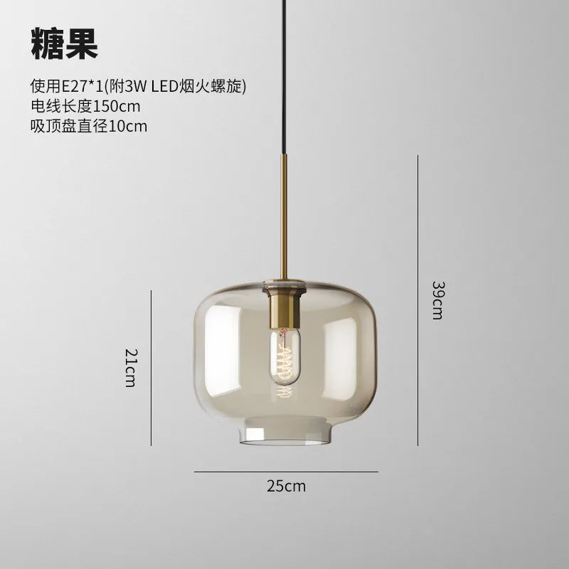 Nordic Glass Pendant Light Modern living room Kitchen Hanging Lamps Lighting Fixtures LED Lamp Home Decor Suspension Luminaire