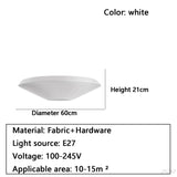 Ceiling light simple round whtie fabric lamp foyer creative flying saucer light Living Room restaurants hotel lobby lighting E27