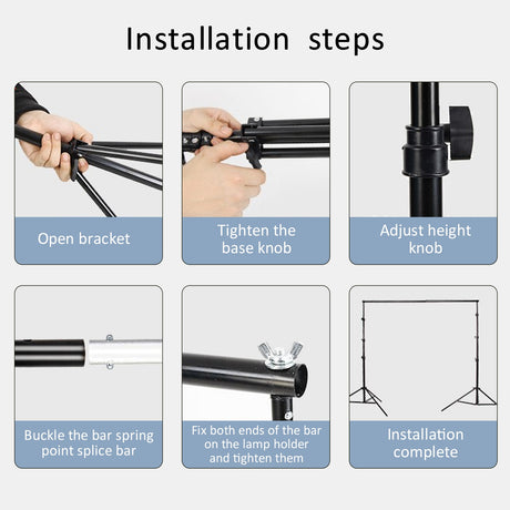 Photography Studio Backdrop Stand Photo Video Studio Background Stand Backdrop Support System Kit Scenery Shelf Frame Light Kit