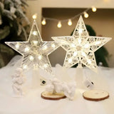 15/20cm Christmas Decoration LED Star Light Christmas Tree Pendant Ornaments for Home Decor Navidad New Year 2025 Gift Accessory