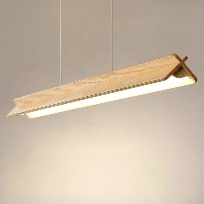 Wooden LED Chandelier Retro Eye Protection Pendant Light Restaurant Study Corridor Ceiling Lights Home Decoration Lighting Lamps