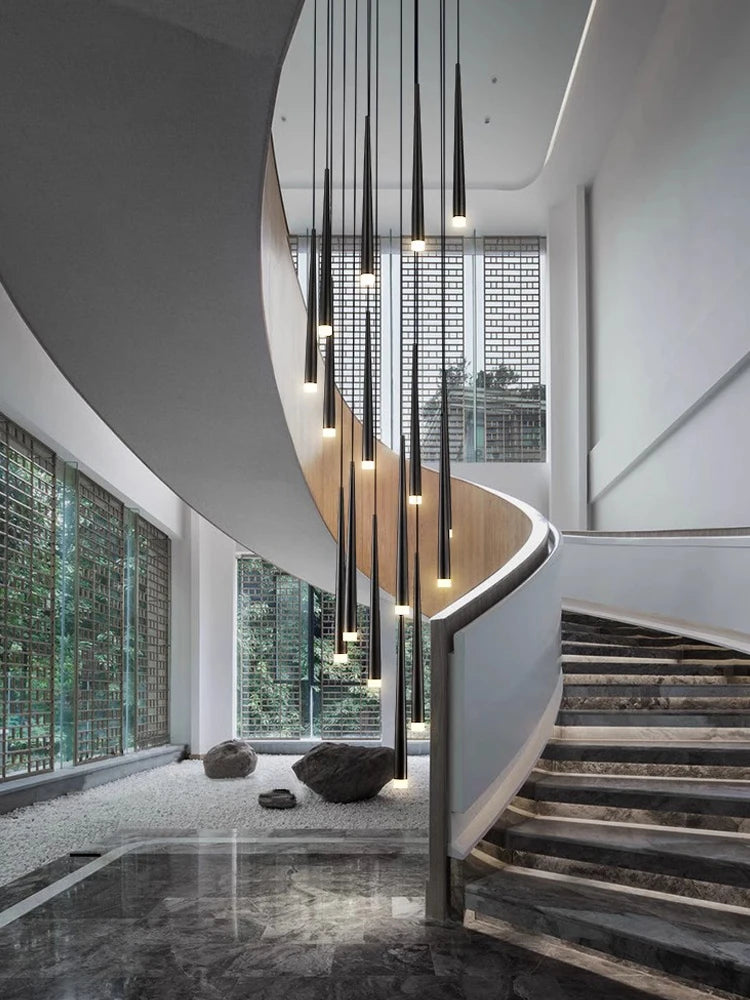 Modern Long Stairs Chandelier Living Room Attic Ceiling Light Home Decoration Pendent Lamp Dining Room Decoration Pendant Light