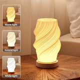 3D Pleated LED Bedside Lamp - 3-Level Dimmable Nordic Table Light