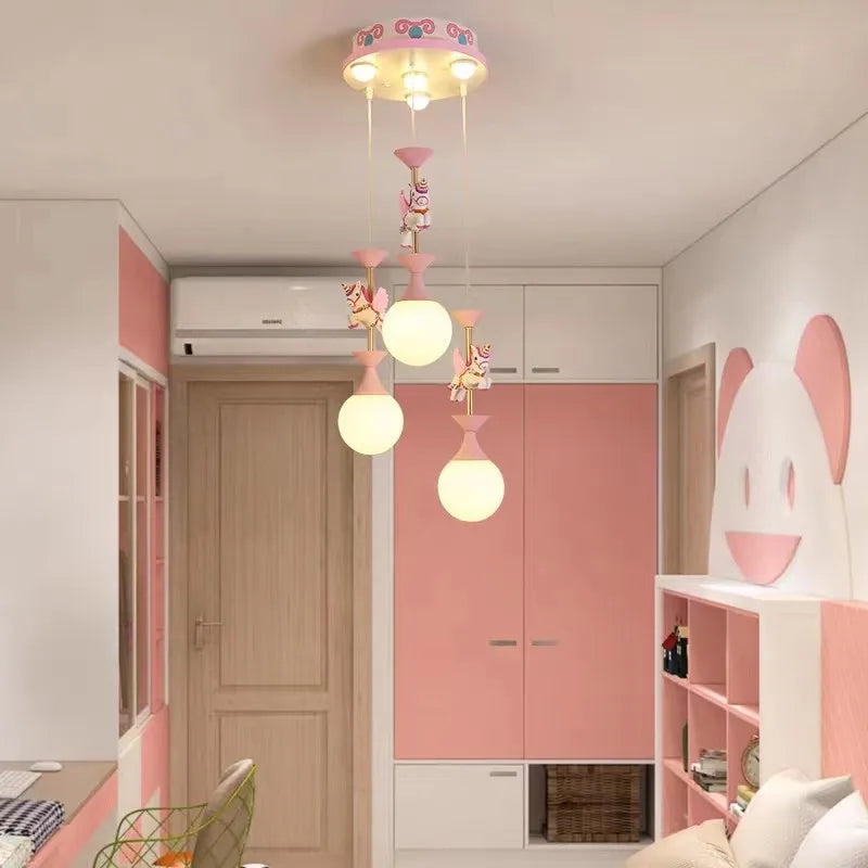 Cute ceiling light Fantasy Children&#39;s Bedroom Chandeliers Modern Creative LED lamp with animal Living Room girls bed room light
