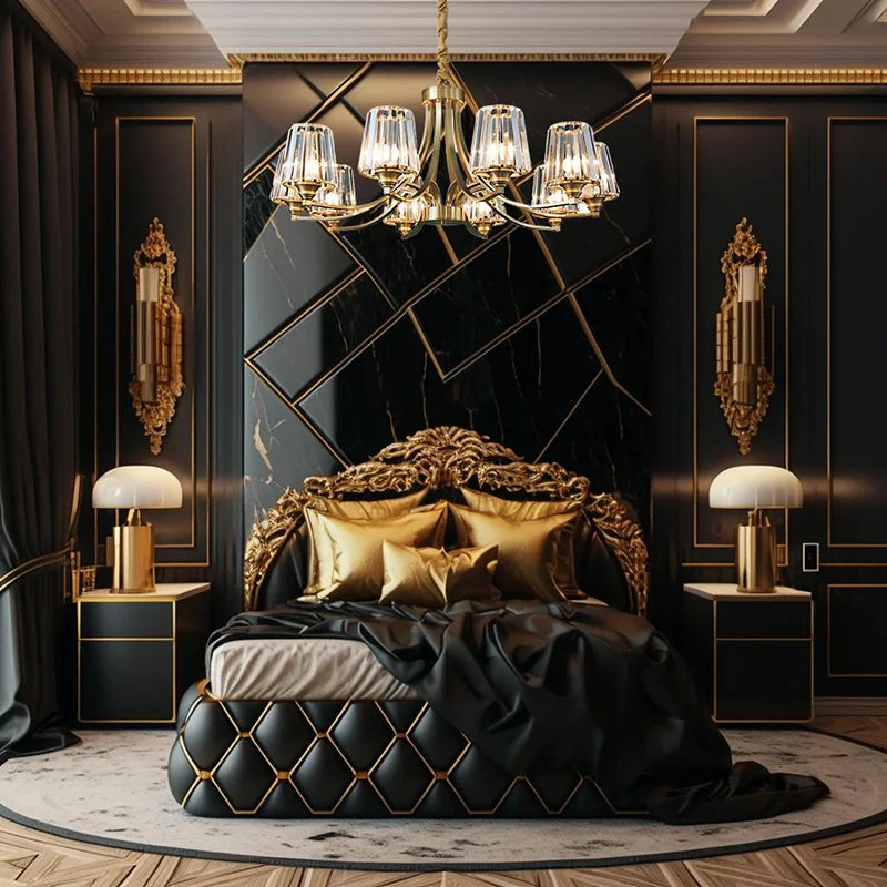 Modern Nordic Retro Luxurious Gold LED Pendant Chandelier Living Room Bedroom Home Decor Hanging Lights Lighting Fixtures Luster&#39;s