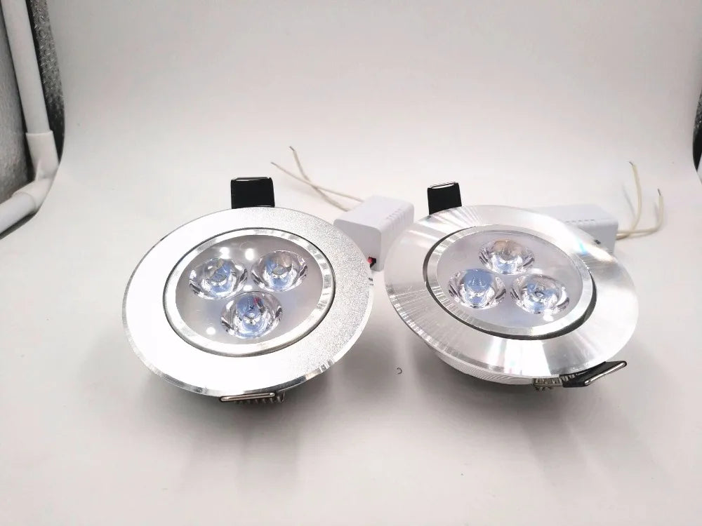 Silver White Ultra Bright LED Downlight - 3W Recessed Ceiling Spotlight