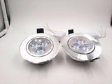 Silver White Ultra Bright LED Downlight - 3W Recessed Ceiling Spotlight