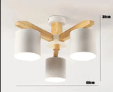 Modern solid wood living room pendant lamp E27 ceiling lamp bedroom ceiling pendant lamp hotel restaurant interior lighting bulb