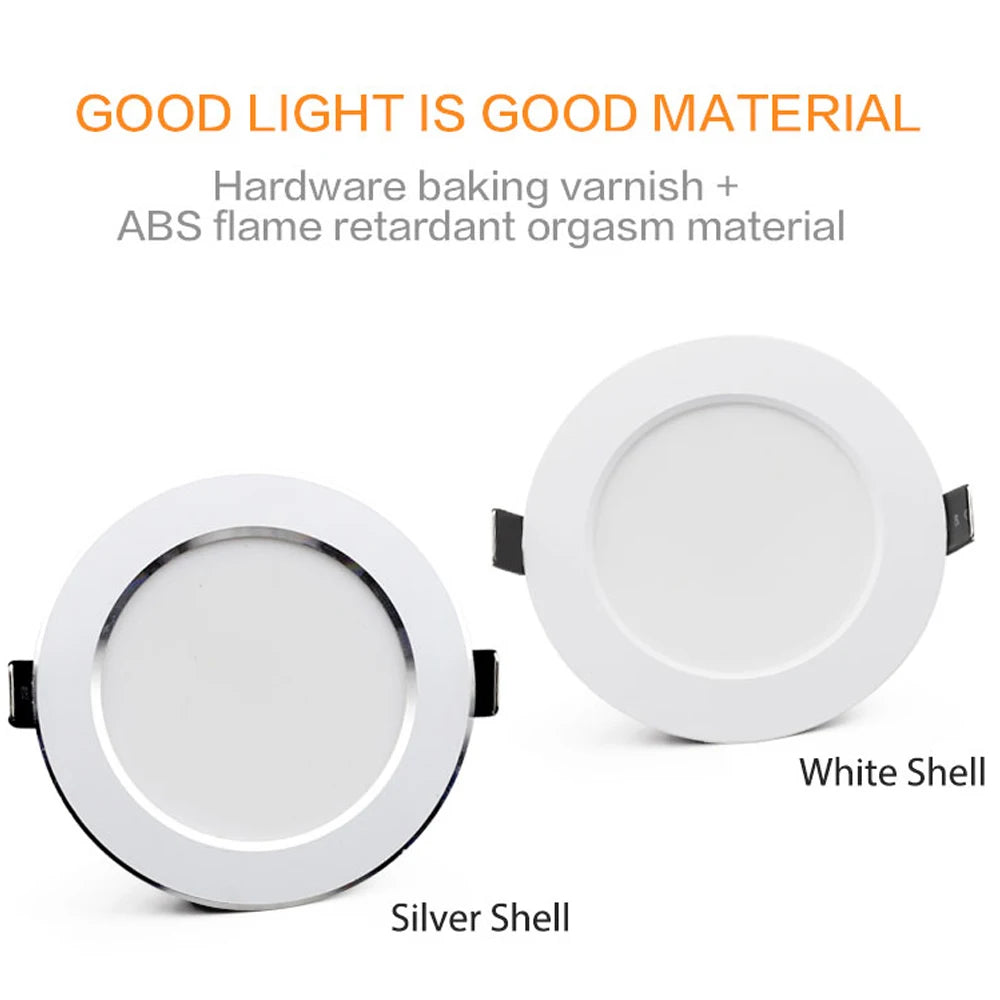10-Pack AC 220V Recessed LED Downlight - Round Ceiling Spot Lamp for Home Decor