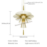 Modern Flying Saucer Hanging Lamps for Ceiling Luxury Metal Pendant Lights Restaurant INS LED Chandelier Loft Home Decorations