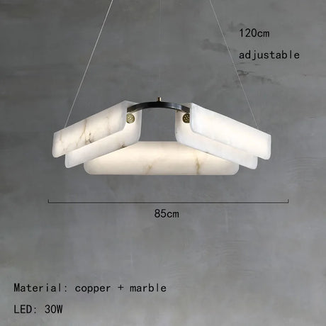 Nordic Marble Chandelier Modern White Stone Chandelier For Villa Living Room Bedroom Restaurant Decors LED Marble Pendant Lamp