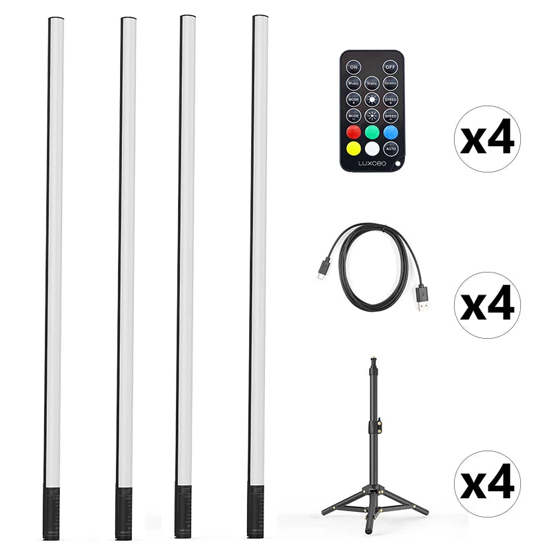 RGB LED Atmosphere Sticks - Music Sync DJ Lights for Clubs & Parties