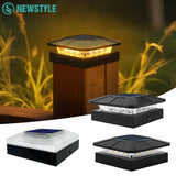 Solar Fence Post Cap Lights with 3 Lighting Modes - Fits 4x4 Wood & Vinyl Posts