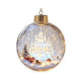 Acrylic Lighted Christmas Ball Ornament Transparent LED Lighted LED Christmas Tree Globe Decor Decorative