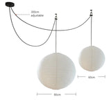 Nordic Wabi Sabi Wind Round Rice Paper Led Pendant Lights Living Dining Room Bedroom Loft Restaurant Bar Home Decor Chandelier