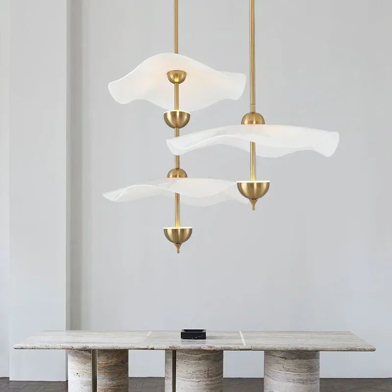 Lotus Leaf Hanging Lamps for Ceiling Staircase Restaurant Living Room Pendant Light Hotel Lobby Chandelier Room Decor Mood Light