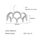 Oblure Arch Chandelier Post Modern Design Pendant Light for Coffee Living Room Kitchen U Shaped Lamp Blue Metal Macaron Lamp