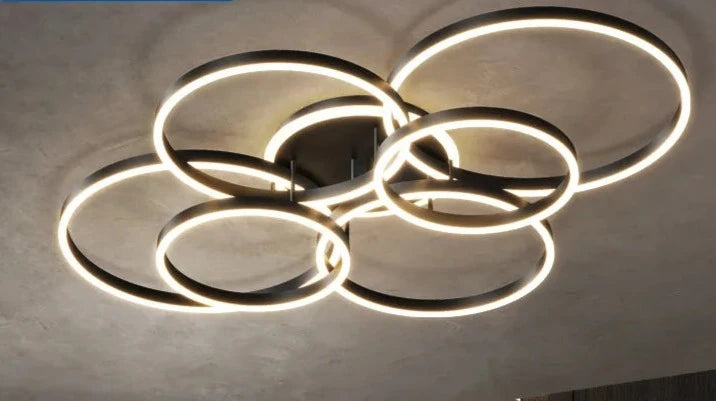 New Modern LED Chandelier Lighting For Living Study Bedroom Lamps Indoor Lighting Round Rings Foyer Luster Chandeliers Luminaire