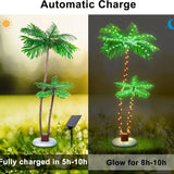 6 FT SolarPalm Trees For Outside Patio, Bar Pool DeckLED Artificial Fake Tree Lights For Tropical Party Christmas