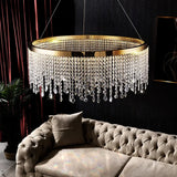 2025 Modern Circular Luxury Crystal Pendant Light Classical Round Chandelier Lighting For Dining Room Living Room Hotel