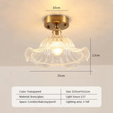 Retro LED Glass Ceiling Lights Nordic Brass Flower Aisle Decors Fixtures Living Room Corridor Balcony lamp Home Lighting Lusters'