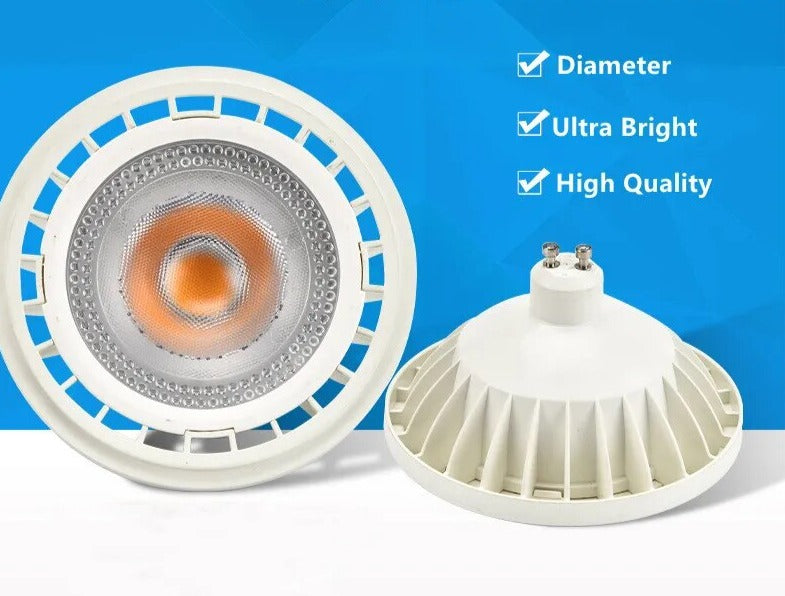 10W 15W COB LED Bulb Lamp Spotlight Dimmable Recessed Downlight AR111 QR111 G53 12V AC85-265V