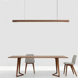 Japanese Pendant Light Black Walnut Fashion Home Design Nordic Long Strip Light Office Simple Wooden Dining Table Light