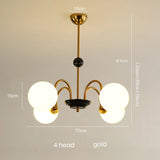 Mid-Century Retro Chandelier French Glass Ball Pengdant Lamp Bauhaus Gold/Chrome Luxury Living Room Bedroom Study Light